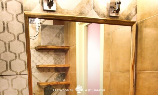 Купить Зеркало в ванную массив тика на сайте Azokhe с быстрой доставкой по Москве и области.