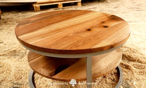 Купить Круглый столик ореховое дерево на сайте Azokhe с быстрой доставкой по Москве и области.