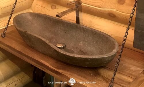 Купить Столешница в ванную орех на цепях на сайте Azokhe с быстрой доставкой по Москве и области.